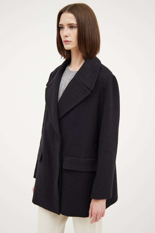 The RowBlack Wool Pea Coat