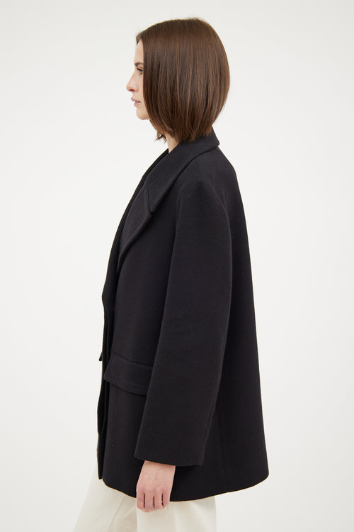 The RowBlack Wool Pea Coat