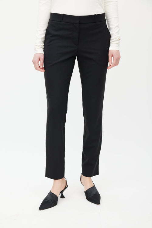 The Row Black Wool Slim Trouser