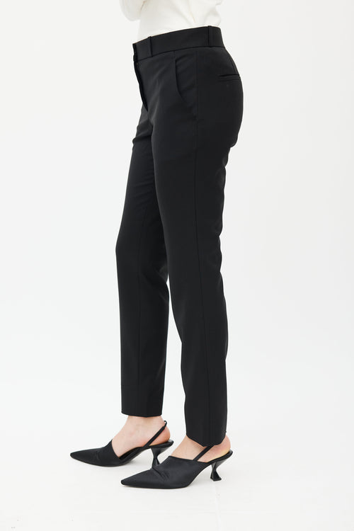 The Row Black Wool Slim Trouser