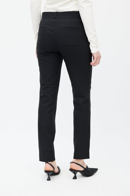 The Row Black Wool Slim Trouser