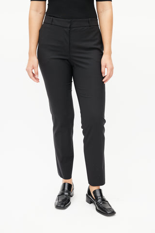 The Row Black Wool Straight Leg Trouser