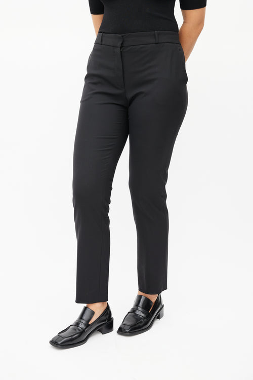 The Row Black Wool Straight Leg Trouser