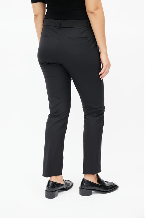 The Row Black Wool Straight Leg Trouser