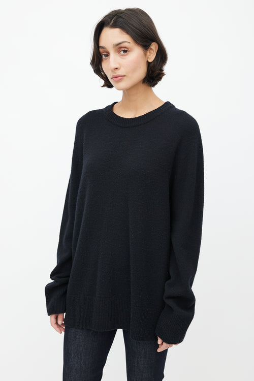 The Row Black Wool Knit Sweater