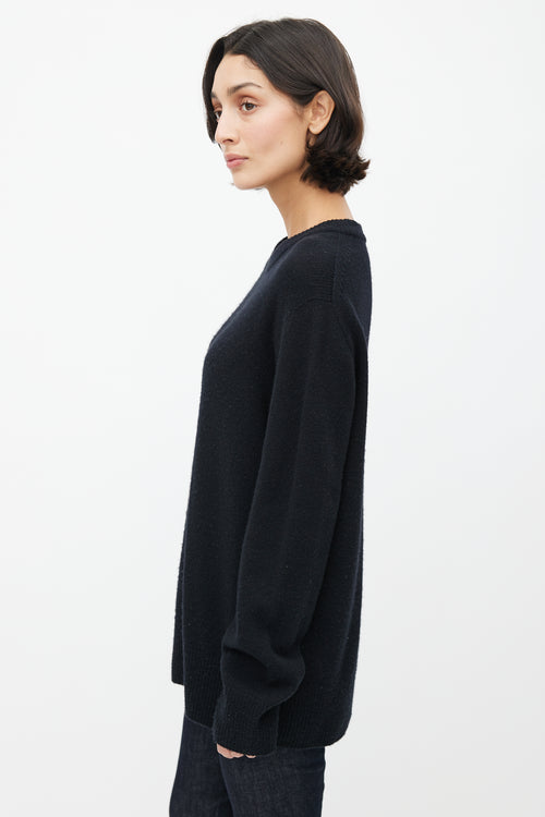 The Row Black Wool Knit Sweater