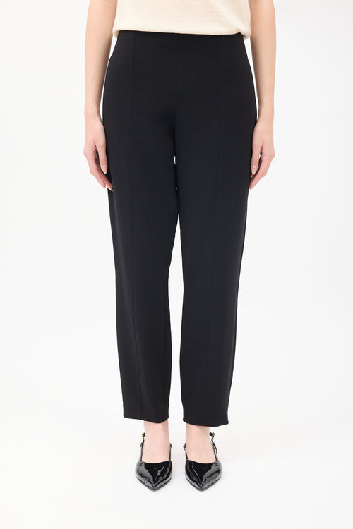 The Row Black Wool Tapered Trouser