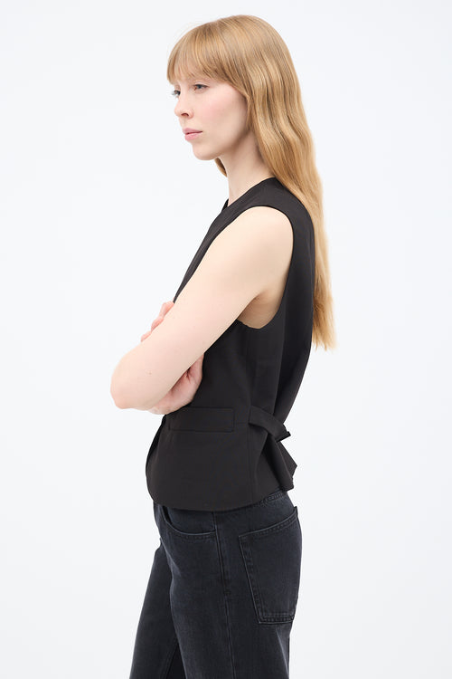 The Row Black Wool Vegas Vest