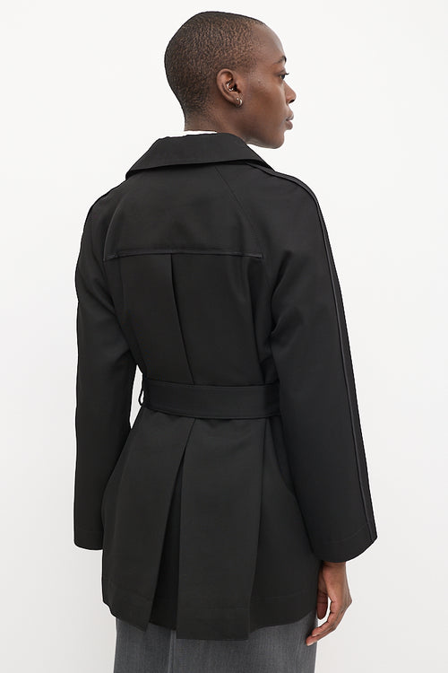 The Row Black Open Belted Coat