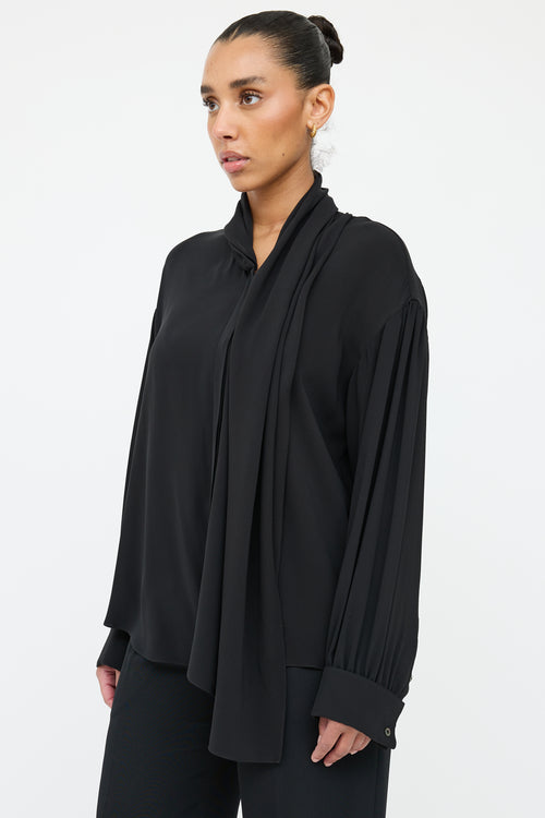 The Row Black Silk Layered Shirt