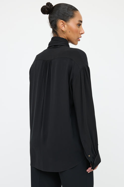 The Row Black Silk Layered Shirt