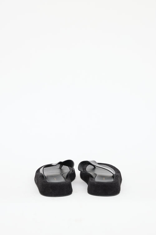 The Row Black Leather Ginza Sandal