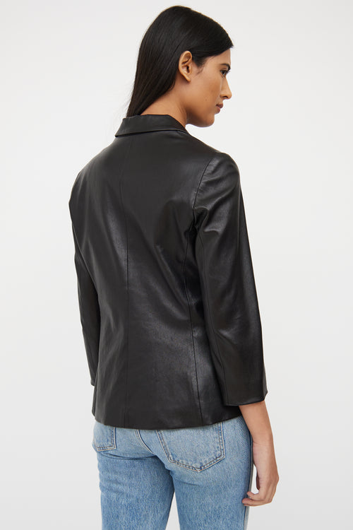 Black Leather Nalbon Blazer