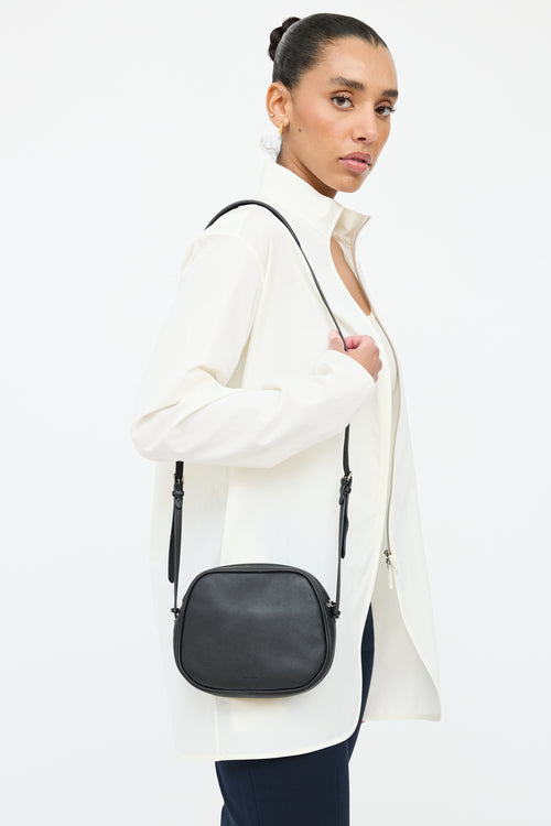 The Row Black Leather Eve Crossbody Bag