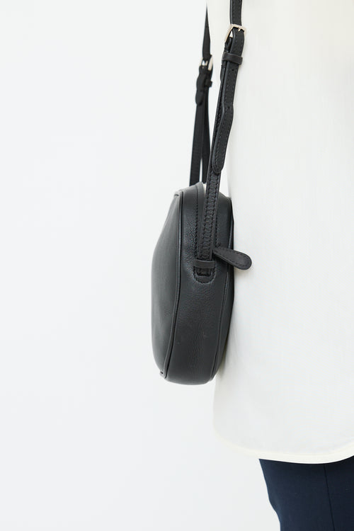 The Row Black Leather Eve Crossbody Bag