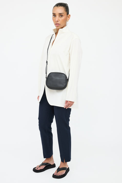 The Row Black Leather Eve Crossbody Bag