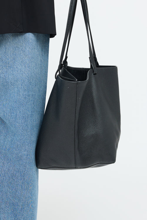 The Row Black Leather Park Three Tote