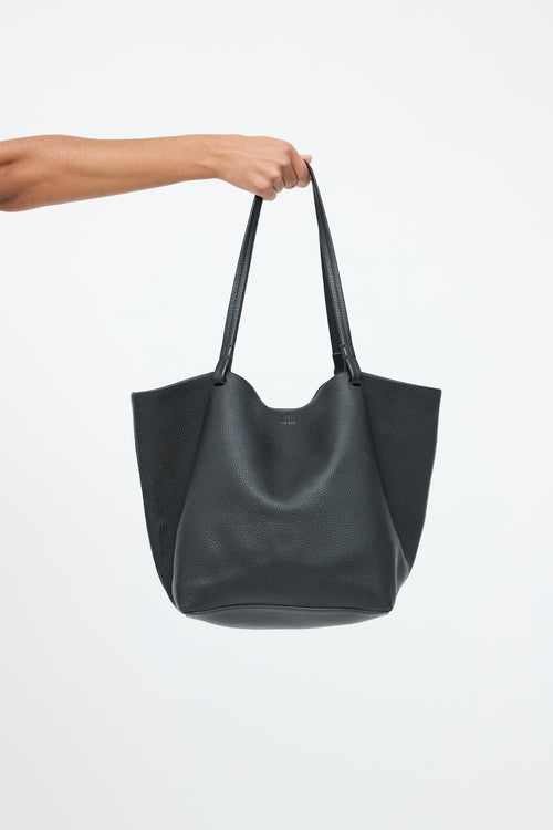 The Row Black Leather Park Three Tote