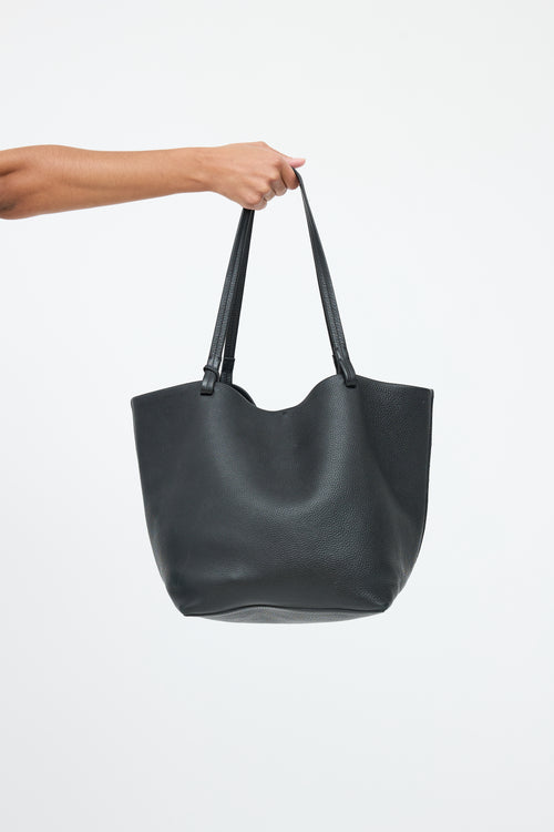 The Row Black Leather Park Three Tote