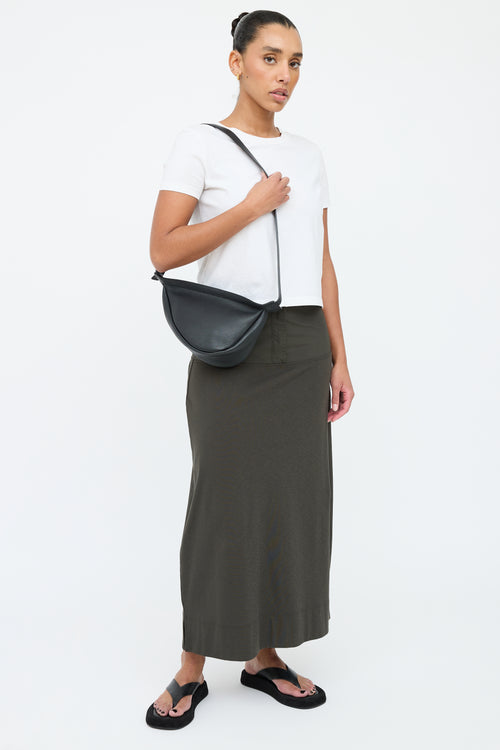 The Row Black Leather Slouchy Banana Bag