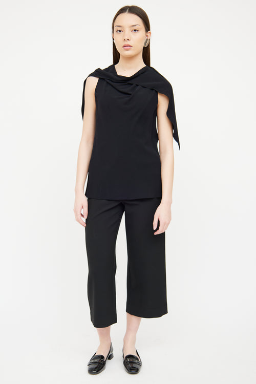 The Row Black Drape Sleeveless Top