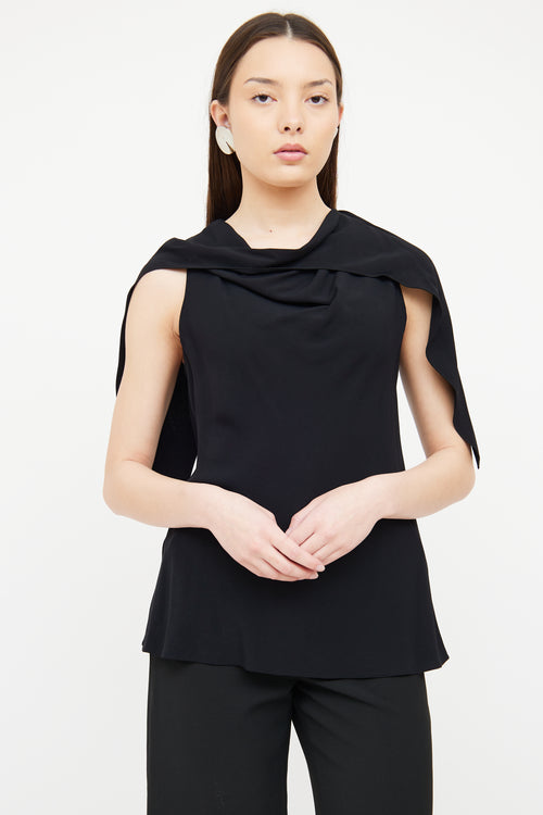 The Row Black Drape Sleeveless Top