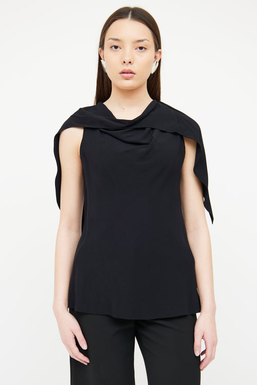 The Row Black Drape Sleeveless Top