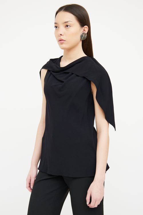 The Row Black Drape Sleeveless Top