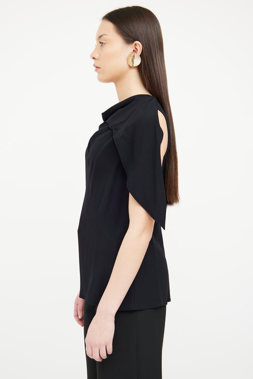 The Row Black Drape Sleeveless Top