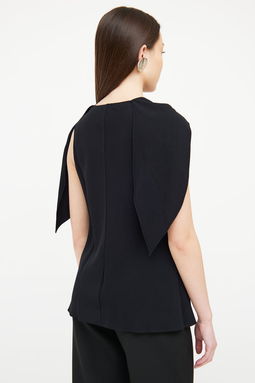 The Row Black Drape Sleeveless Top