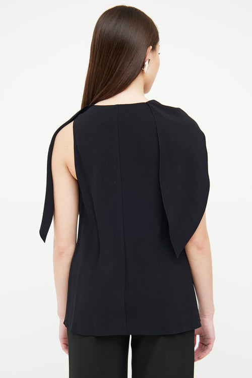 The Row Black Drape Sleeveless Top