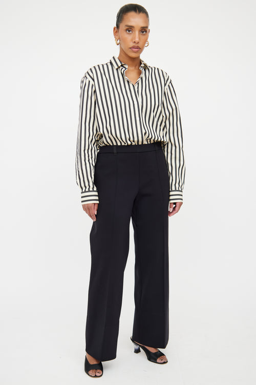 The Row Black Creased Wide-Leg Trouser