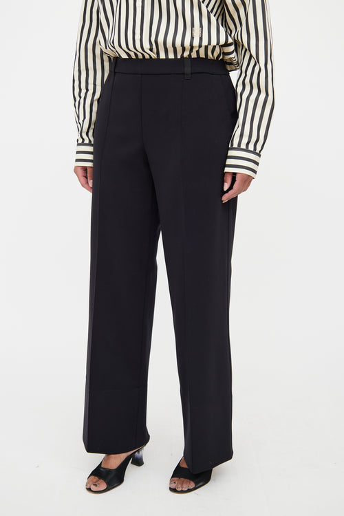 The Row Black Creased Wide-Leg Trouser