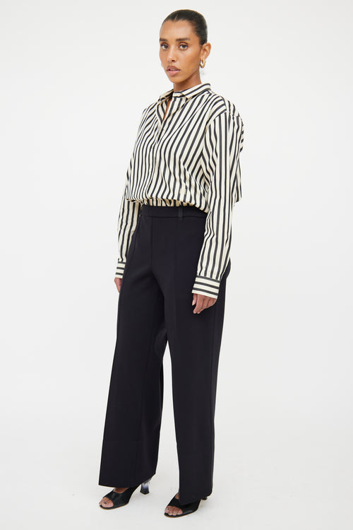 The Row Black Creased Wide-Leg Trouser