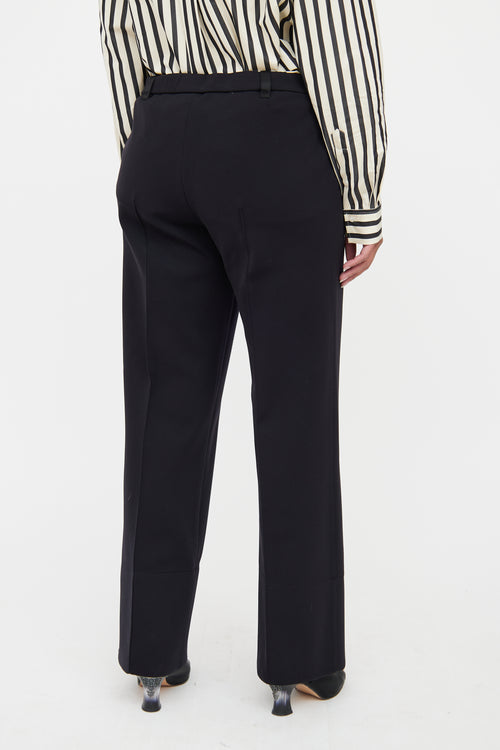 The Row Black Creased Wide-Leg Trouser