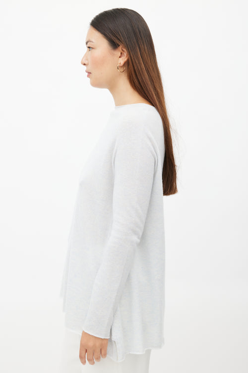 The Row Blue Cashmere Knit Sweater