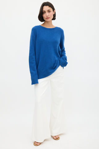 The Row Blue Wool 
Cashmere Sweater