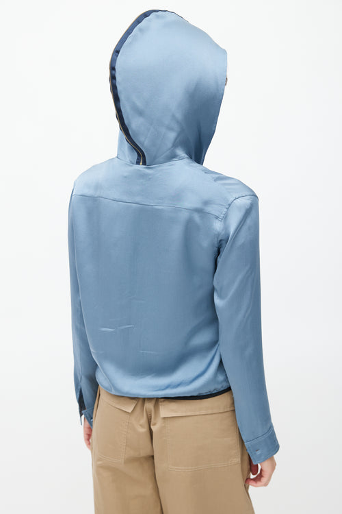 The Row Blue Hooded Zip Top