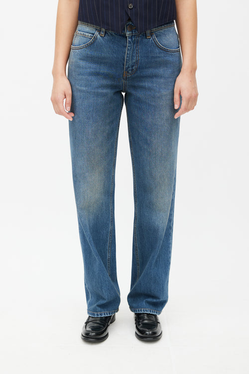 The Row Blue Washed Straight Leg Denim Jeans