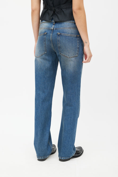 The Row Blue Washed Straight Leg Denim Jeans