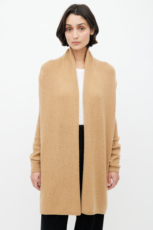 The Row Brown Cashmere Knit Cardigan