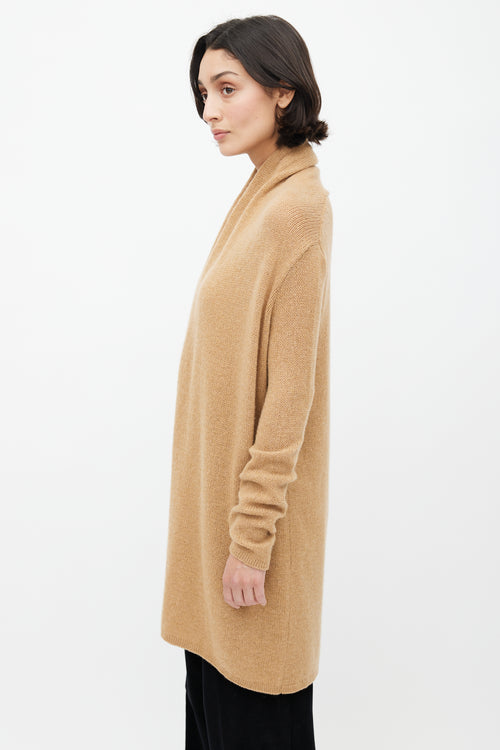 The Row Brown Cashmere Knit Cardigan