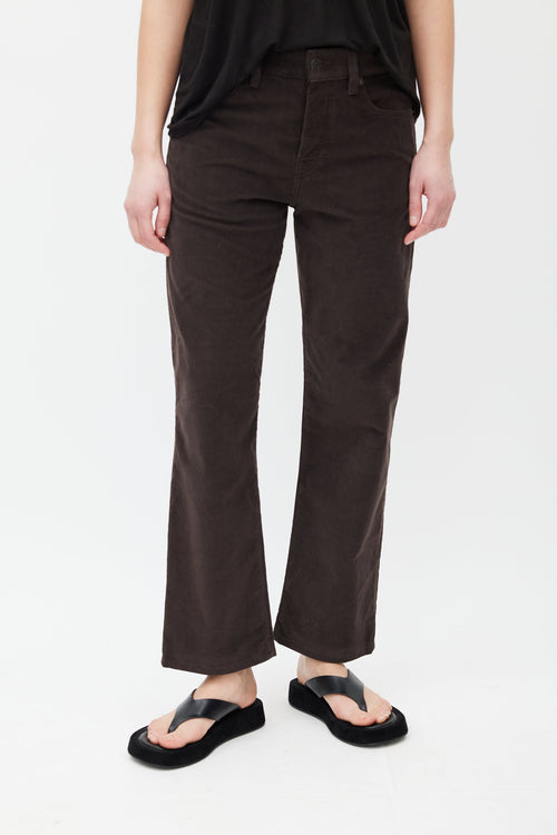 The Row Brown Corduroy Straight Leg Trouser