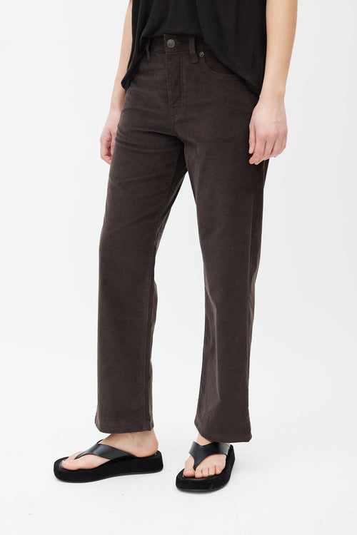 The Row Brown Corduroy Straight Leg Trouser