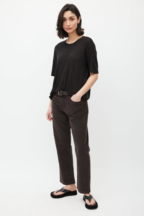 The Row Brown Corduroy Straight Leg Trouser