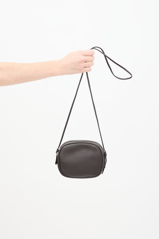 The Row Brown Leather Twin Two Mini Bag