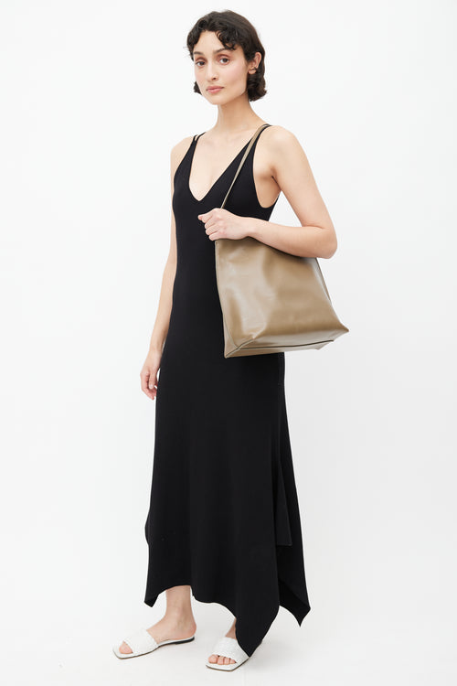 The Row Brown Leather Wander Shoulder Bag