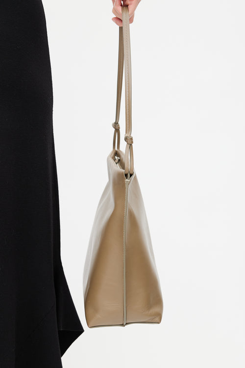 The Row Brown Leather Wander Shoulder Bag