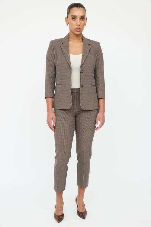 The Row Brown 
Black Houndstooth Suit