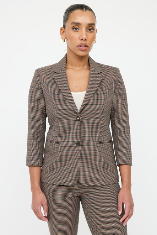 The Row Brown 
Black Houndstooth Suit